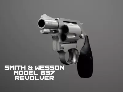 Smith and Wesson Model 637 Revolver Low-poly 3D model