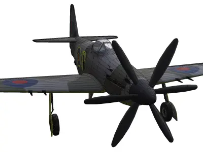 Martin Baker MB 5 Low-poly 3D model