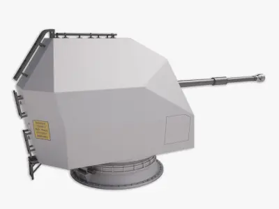 Mark 8 naval gun 3D model 3D model