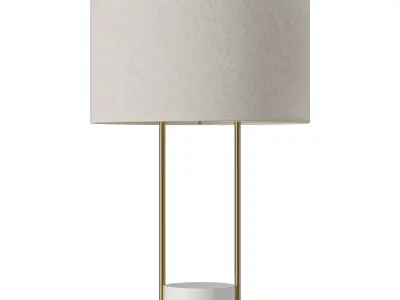 West Elm Industrial Outline Marble Linen Table Lamp 3D model