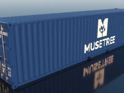 Shipping Container 40ft Rigged Low-poly 3D model