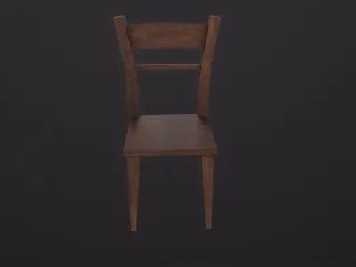 Wooden Chair 3D Model Low-poly 3D model