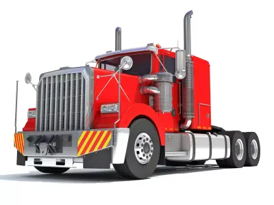 Semi Truck 3D model Textured