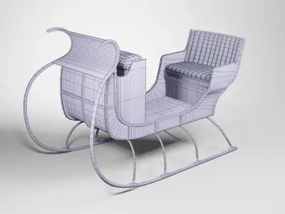Frozen sleigh Low-poly 3D model