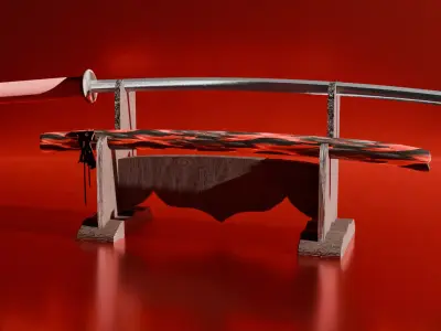 Samurai Katana Sword 3D Model Low-poly 3D model