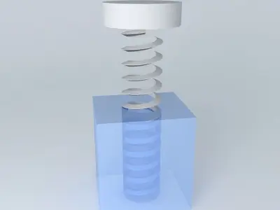 Screw cube with spring Free 3D model
