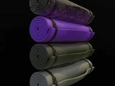 Military and yoga  bed roll Low-poly 3D model