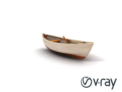 Weathered Old Rowboat with Oars model pack Low-poly 3D model