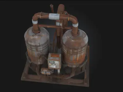 Rusty Boiler System  Aged Power for Industrial Scenes 3D model