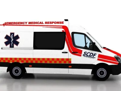 Mercedes Benz Sprinter L2H2 2015 Singapore Ambulance 3D model
