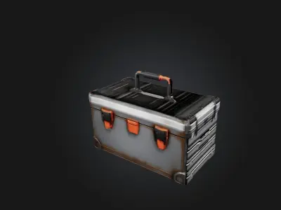 Realistic Metal Toolbox Low-poly 3D model