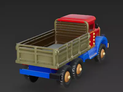Rugged Nutcracker Wooden Military Truck 3D Model Low-poly 3D model