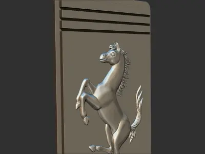 Ferrari Prancing Horse Logo Bas Relief for CNC 3D Print STL 3D print model order