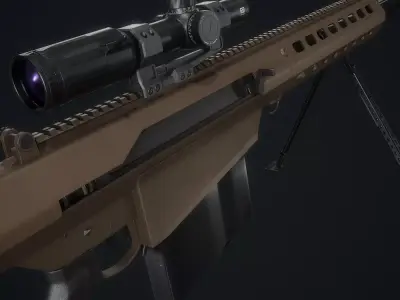 Barret M107A1 Free low-poly 3D model