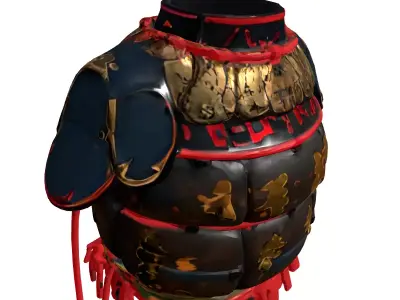 Japanese Samurai Torso Armor Low-poly 3D model