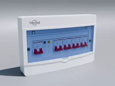 Home Circuit Breaker Panel - 12 Way Distribution Box 3D model