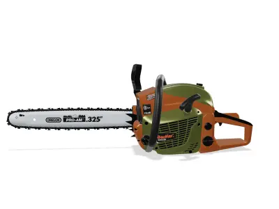 Chainsaw Low-poly 3D model 3