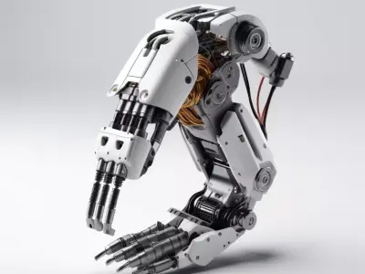 Damaged Robotic Hand with Exposed Wires 3D model