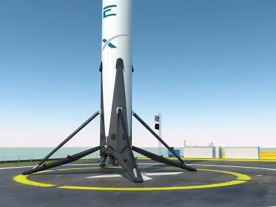 Falcon 9 and Barje 3D model