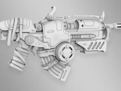  Weapon 3d Asset model lowpoly Low-poly 3D model