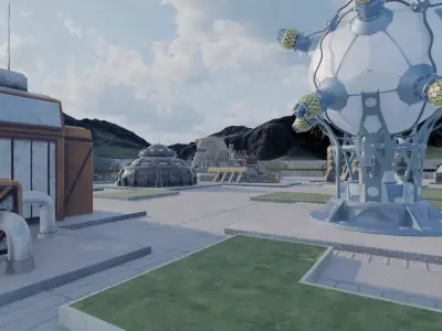 Futuristic Industrial Complex 3D model
