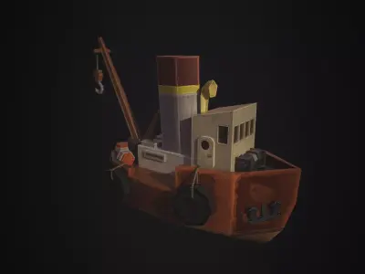 mini ship Low-poly 3D model