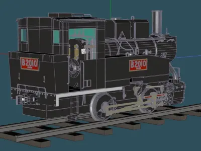 Japan RailWay B20 steam locomotive WW2 3D model