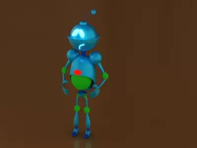 The Iron scifi Robot game ready lowpoly Low-poly 3D model