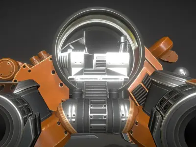 Terrain Walker Orange Version Rigged and Animated Low-poly 3D model