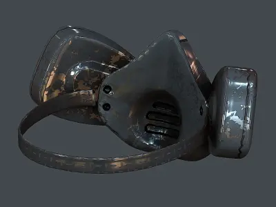 Gas mask helmet 3d model scifi  Low-poly 3D model 3