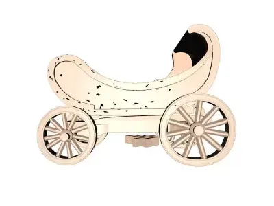 Wooden Cart 3D Printable Model 3D print model buy