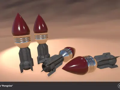 Spaceship Drone Peregrine Low-poly 3D model