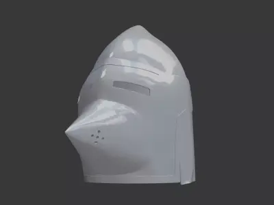 Medieval Bascinet 3D Printable 3D print model