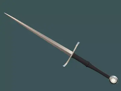 Albion Munich Medieval Sword PBR game ready Low-poly 3D model