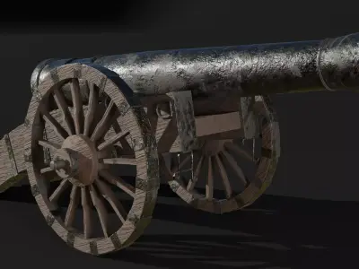 Old cannon Free low-poly 3D model