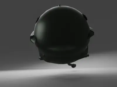 Flight helmet with oxygen 3D model