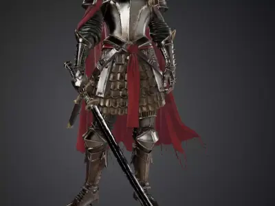 Medieval knight 3d model Low-poly 3D model