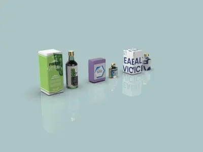 Compani lebel with box 3D model