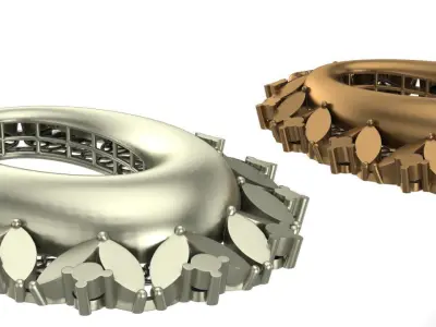 Oval gold pendant 3D print model