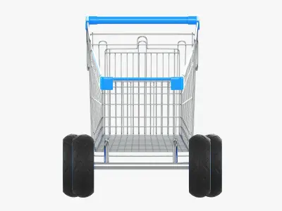 Shopping cart with large wheels 01 3D model