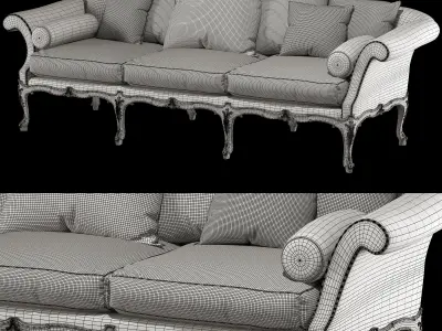 RONALD PHILLIPS Brocked sofa and George sofa 3D model