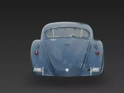 The Azure Streamliner Realistic Vintage Coupe 3D Model Low-poly 3D model