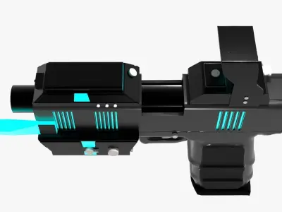 Sci-Fi Styled Pistol Low-poly 3D model