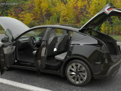 Black Tesla Model Y Juniper 2025 3D model