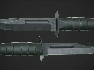 Game Ready Ka-Bar Knife Low-poly 3D model