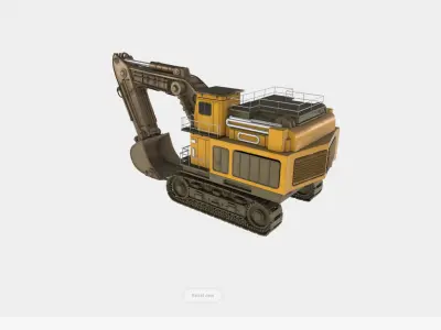 Historical Escavator Low-poly 3D model