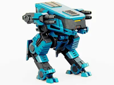 MILITARY DROID X-560 Rigged for Unreal Engine - Unity - MIXAMO 3D model