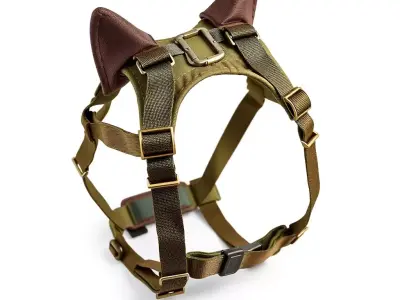Tactical Dog Harness with Ears Low-poly 3D model purchase