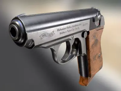  Walther PPK Low-poly 3D model
