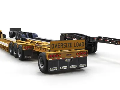 Lowboy trailer Low-poly 3D model